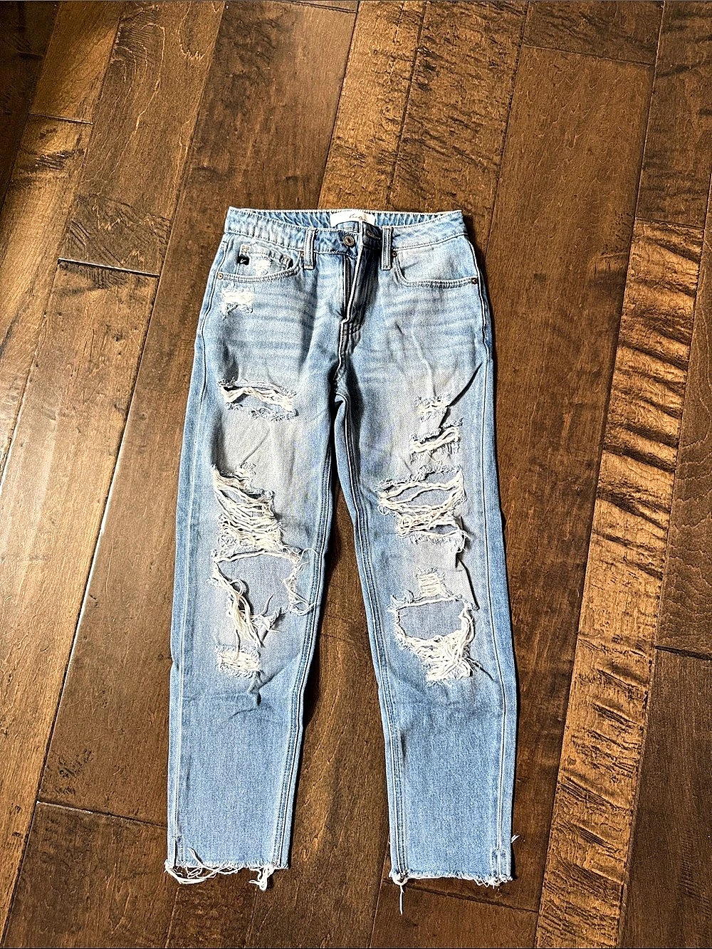 KanCan Distressed Boyfriend Jeans in Blue